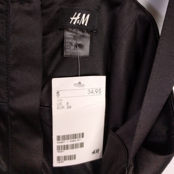 ⬇️$30 H&M Black Satin Bodycon Dress 8 New - Picture 6 of 8